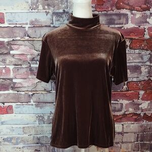 Kathy Ireland Stretch Velvet Turtleneck Top